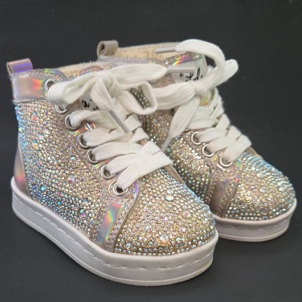 Sparkly Kids High-Top Sneakers